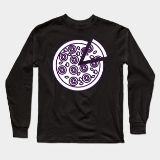 White Whole Pizza Icon Long Sleeve T-Shirt